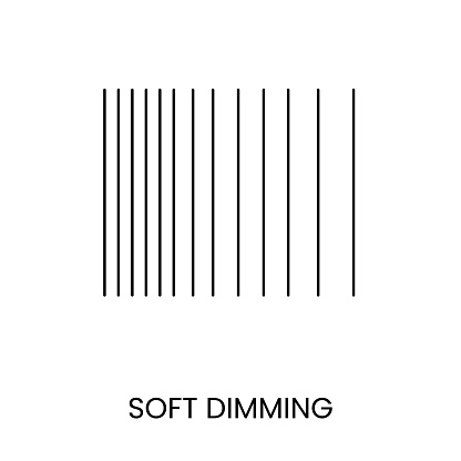 Vector line icon of soft dimming control.