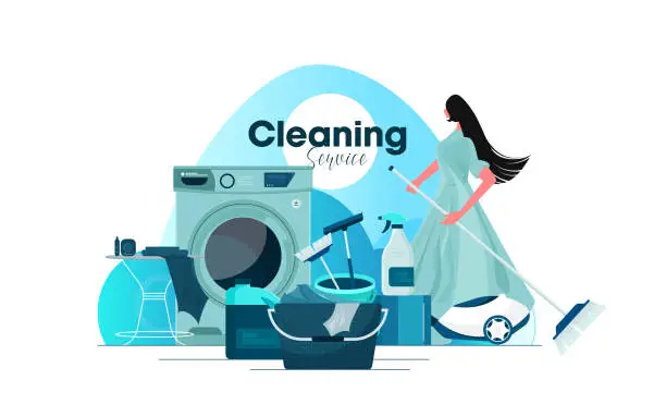 Vector illustration of Cleaning service concept