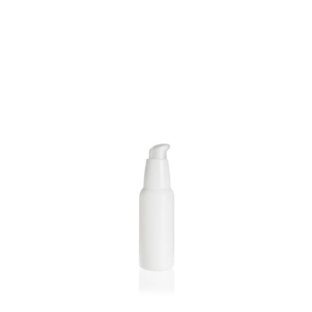istock White cylindrical small PEHD bottle container with white lotion pump on white background. Template of a bottle for cosmetics. 1515835540
