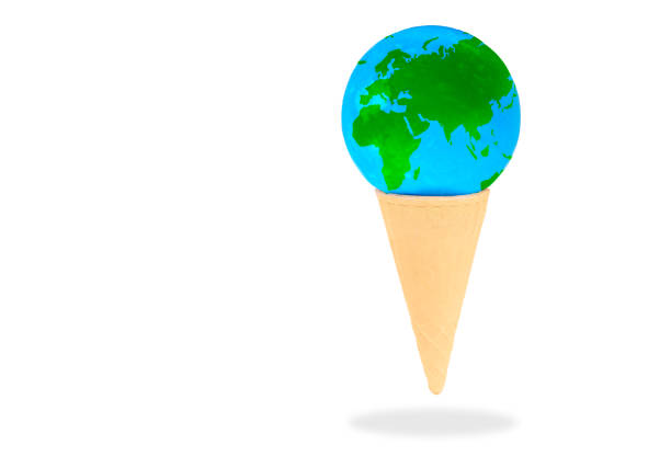 istock Sweet Reminder: Miniature Globe in an Ice Cream Waffle Cone 1515840354