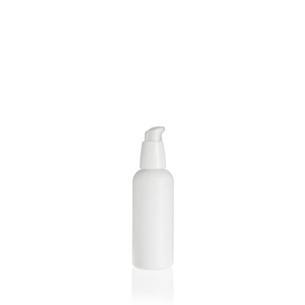 istock White cylindrical medium PEHD bottle container with white lotion pump on white background. Template of a bottle for cosmetics. 1515842567