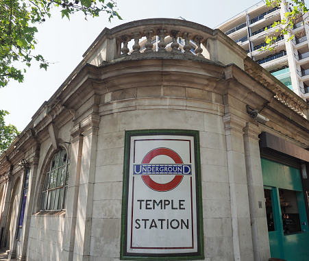 London, UK - June 07, 2023: Temple tube station