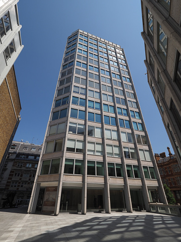 London, UK - June 08, 2023: The Economist Building iconic new brutalist architecture