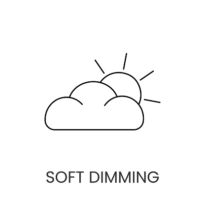 Vector line icon representing soft dimming