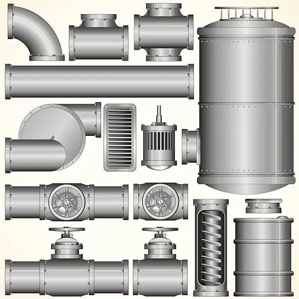 Vector illustration of Industrial Elements