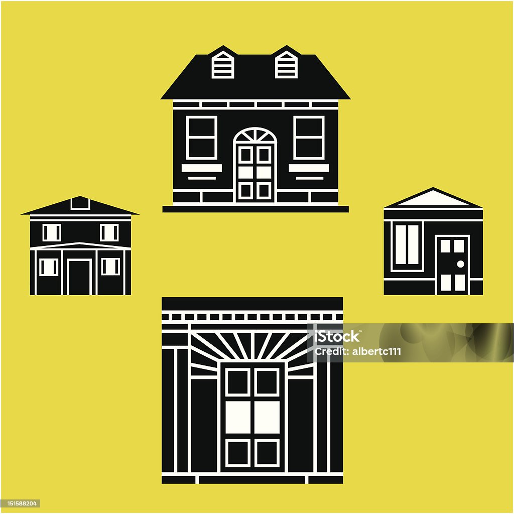 Einfache house Illustrationen - Lizenzfrei Architektur Vektorgrafik