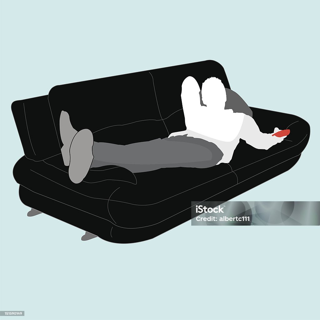 couch potato - arte vectorial de Acostado libre de derechos