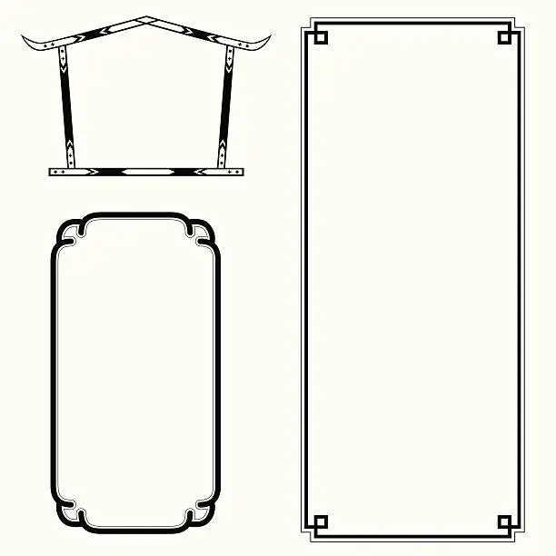 Vector illustration of asian picture frames