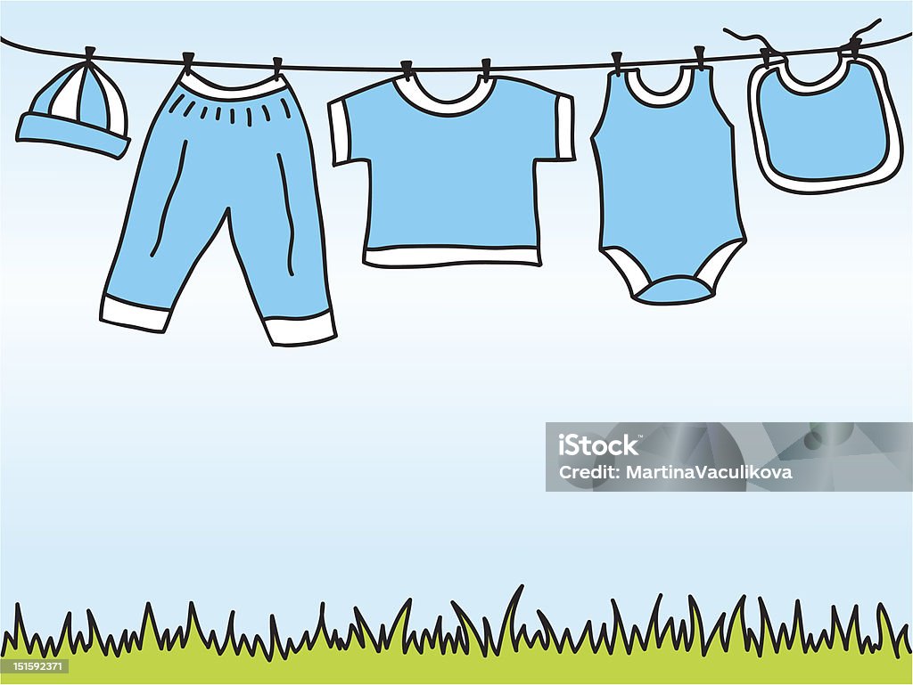 Baby Boy Clothes On Clothesline Drawing Stock Illustration - Download Image  Now - Clothesline, Drawing - Art Product, Baby - Human Age - iStock