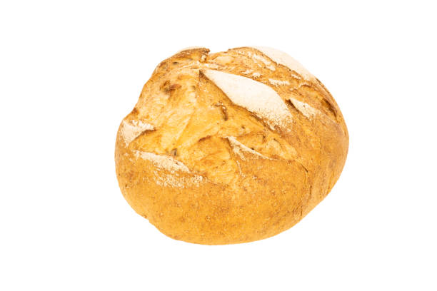 istock Freshly baked round bread isolated on white background 1515930416
