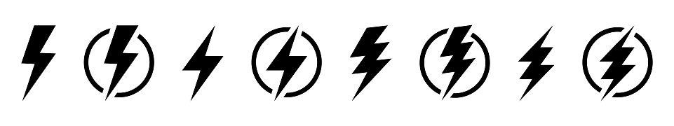 Fash lightning bolt icon. Electric power symbol. Power energy sign, vector illustration.