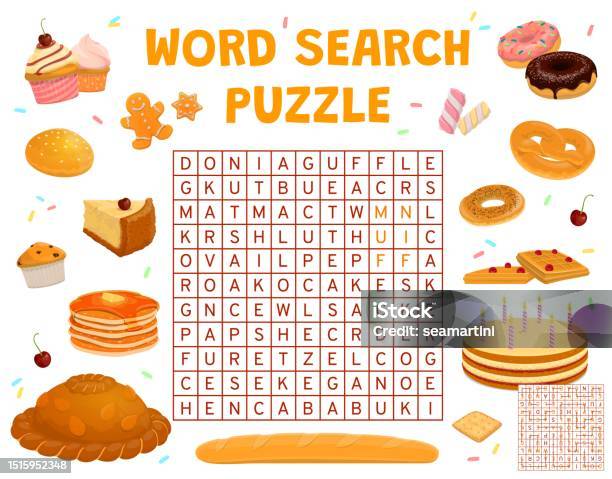 Bread Bakery Confectionery Word Search Puzzle Stock Illustration Bread Bakery Confectionery Word Search Puzzle Stock Illustration