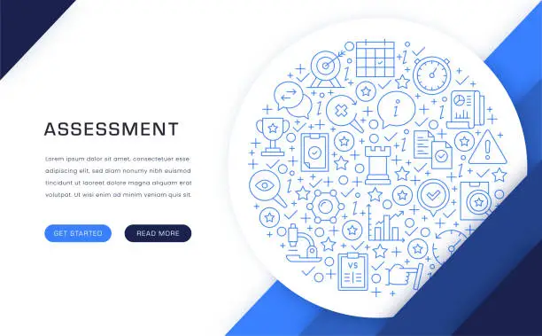 Vector illustration of Assessment Web Banner Design