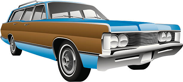 illustrazioni stock, clip art, cartoni animati e icone di tendenza di grande auto - station wagon