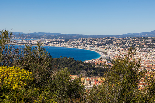 Panorama of the Baie des Anges in Nice from Mont Boron