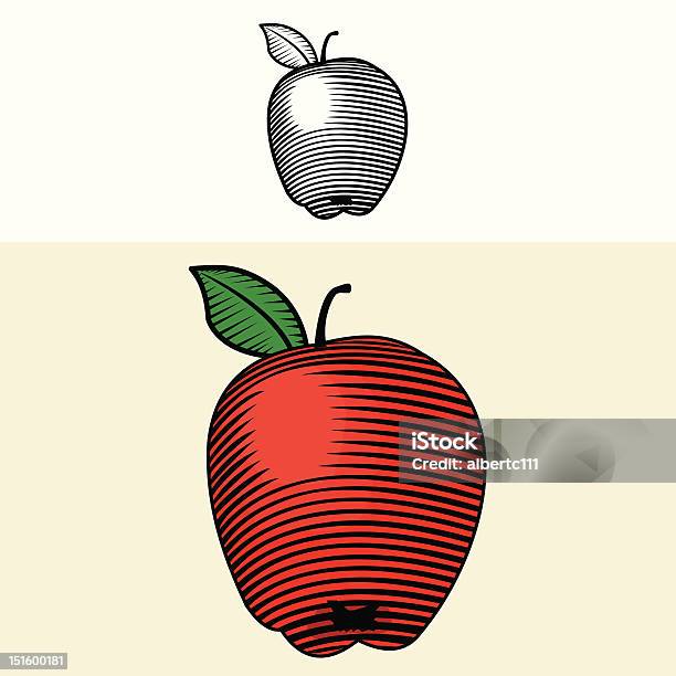 목판화 사과나무 일러스트 사과에 대한 스톡 벡터 아트 및 기타 이미지 - 사과, 고풍스런, 복고풍