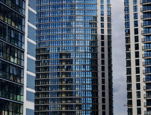 istock Blue facade of the new building 1516016160
