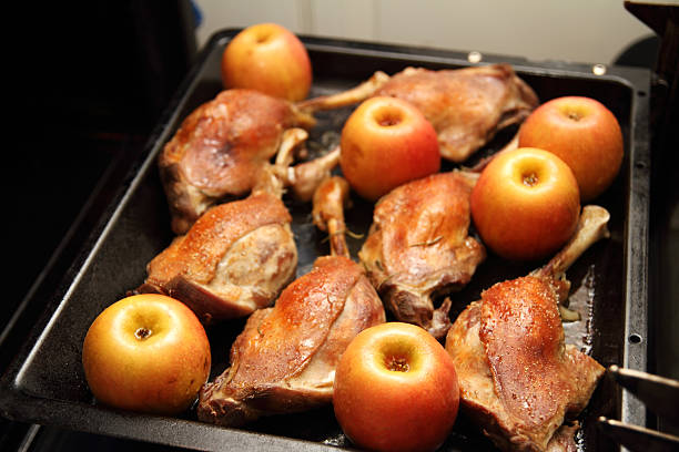 istock Roasted goose drumsticks in a baking oven 151602146