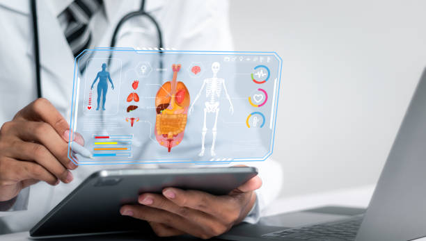istock Diagnostic concept. Doctor who is examining the patient's internal organs. 1516028403