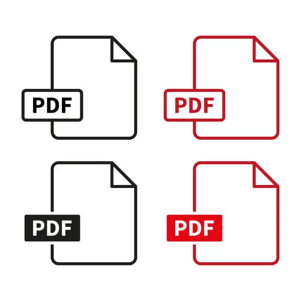 Vector illustration of pdf file format. Vector illustration. stock image.