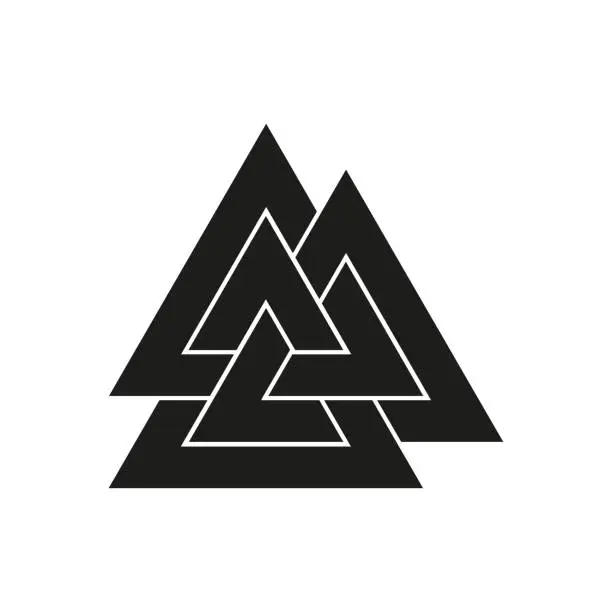 Vector illustration of Valknut symbol icon. Vector illustration. EPS 10.