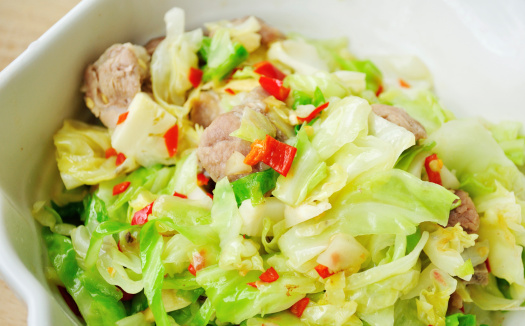 fried pork with cabbage