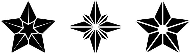 Christmas Star abstract vector collection in Black. Isolated Background. Symbols for background, wall paper, invitation, calendar, greeting cards etc.
Three Christmas Stars. sterne stock illustrations