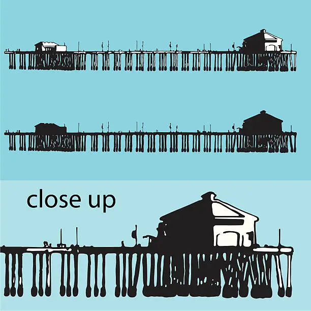 Vector illustration of Illustration of a pier