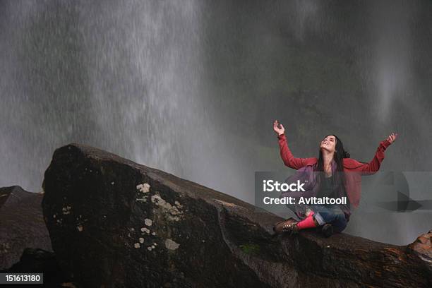 Happiness Waterfall Stock Photo - Download Image Now - Adult, Alternative Lifestyle, Beautiful People