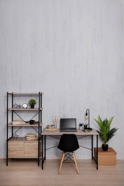 istock Business and computers concept - room with shelf and table 1516133894