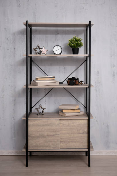 istock Shelf with books and plant over concrete wall 1516133897