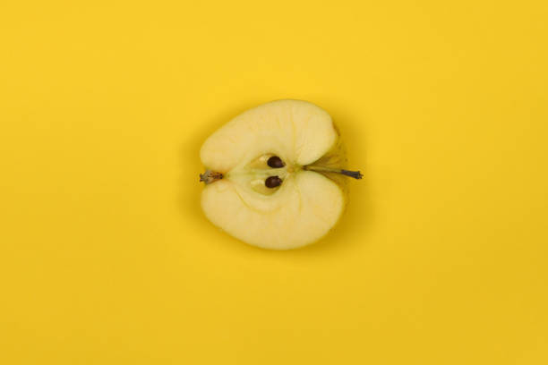 istock Yellow apple isolated on yellow. 1516204863