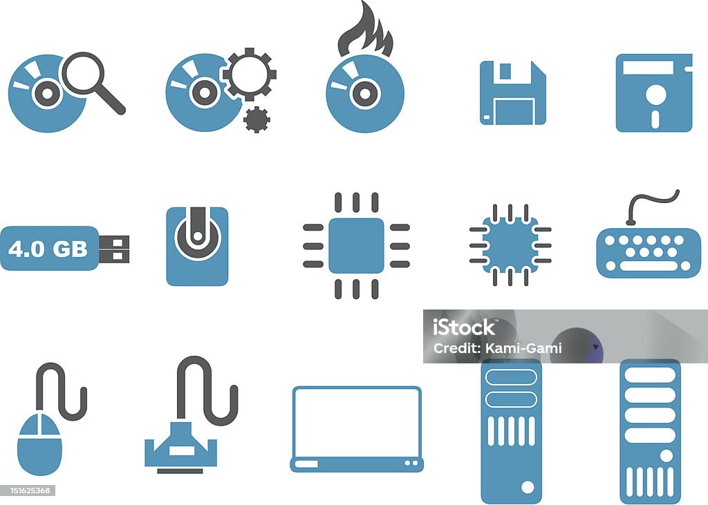 Ensemble d'icônes d'ordinateur - clipart vectoriel de Alimentation électrique libre de droits