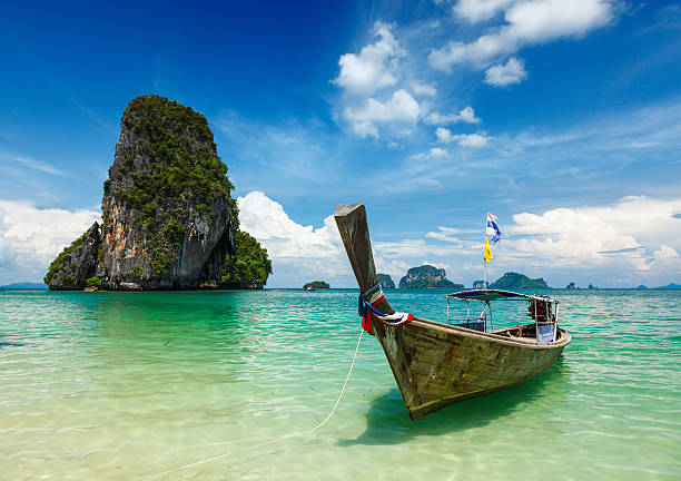 istock Long tail boat on beach, Thailand 151625822