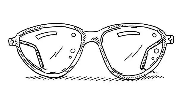 Vector illustration of Pair Of Glasses Drawing