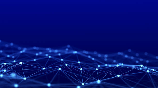 istock Abstract blue futuristic background. Technological wave of information data flow. 3D rendering. 1516298441