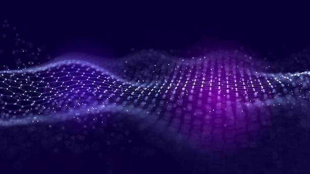 istock Technological background. A wave of musical particles intertwined with dots and lines. Internet explorer for big data. 3D. 1516298495