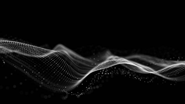 istock Abstract digital data background. Wave with moving dots. Musical stream of sounds. 3D rendering. 1516298999