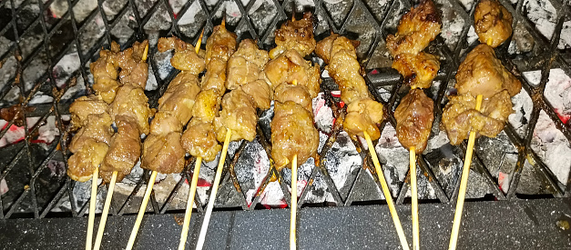 Satay food, taken from a close-up angle