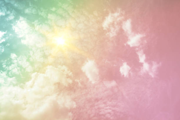 istock Sky and cloud background with a pastel color. Sky cloud background with a pastel colored gradient. Sky and cloud background and pastel fantasy color. 1516305642