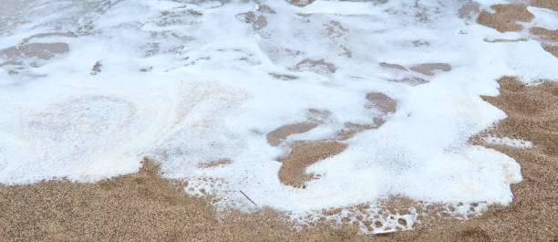 istock Sea foam on tropical beach sand in Indonesia 1516306754