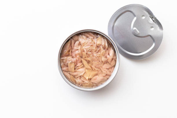 istock Canned tuna on white background 1516327609