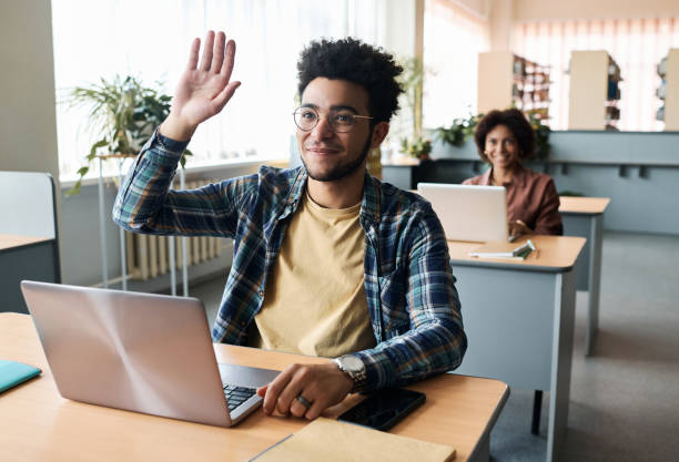 istock College student answering at lesson 1516341655