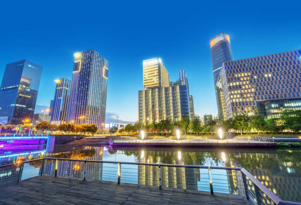 istock Ninbo City, China, night view 1516342192