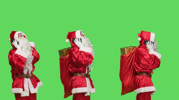 istock Seasonal character on phone call 1516364429
