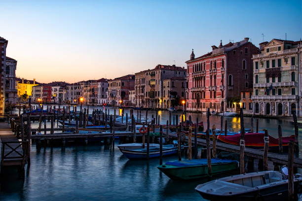 istock Sunset scene on Canal Grande in Venice 1516375929