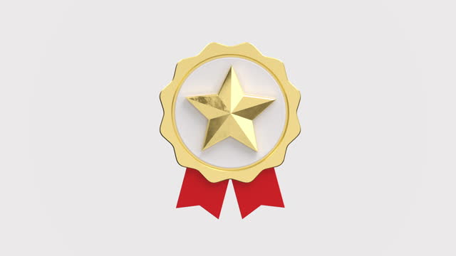 Golden Medal with star, alpha mask