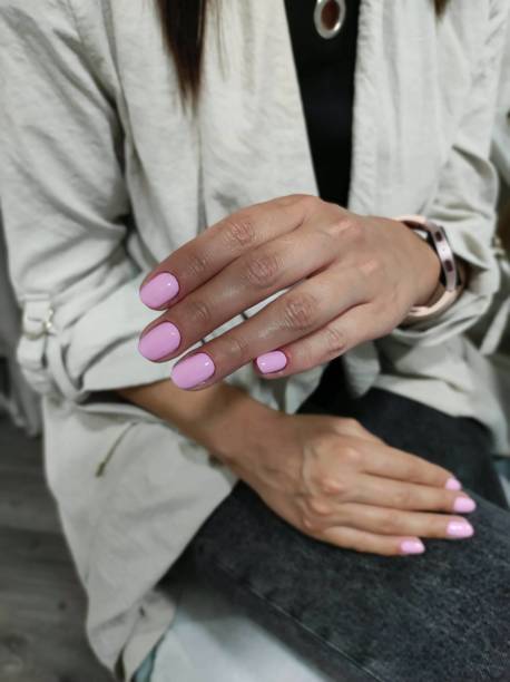 Pink nail manicure