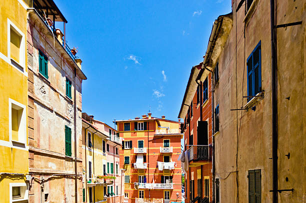typical  facades in Lerici touristic village, Italy