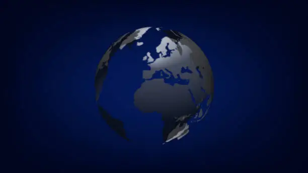 3d earth on a dark blue background.